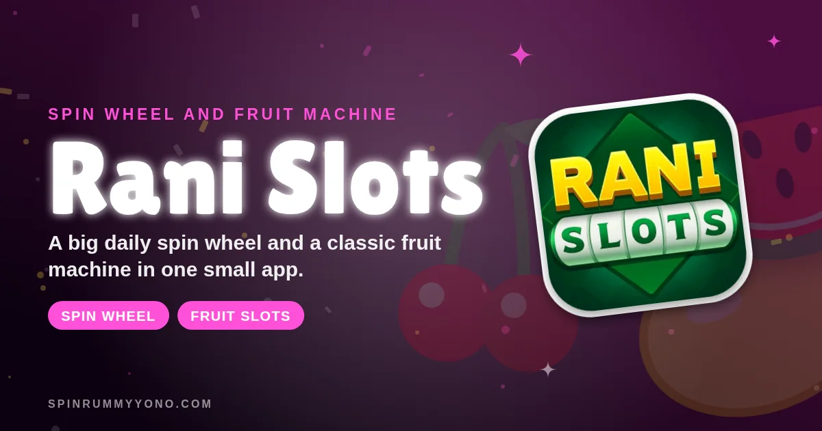 Rani Slots app banner